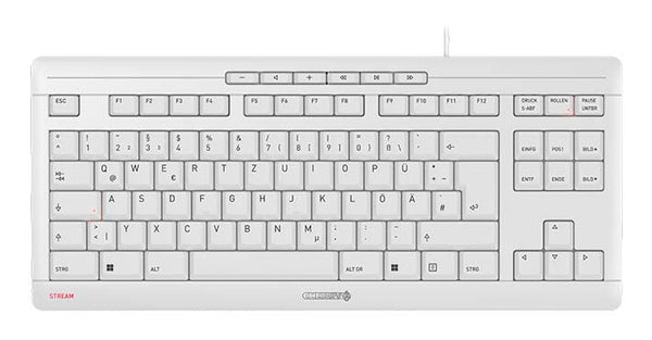 CHERRY STREAM KEYBOARD TKL tastatur Universel USB QWERTZ Tysk Hvid