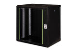 Digitus DN-19 12-U-SW stativ 12U Vægmonteret stativ Sort