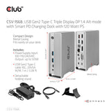 CLUB3D CSV-1568 dockingstation Docking USB 3.2 Gen 2 (3.1 Gen 2) Type-C Metallic