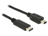 DeLOCK 83603 USB-kabel USB 2.0 1 m USB C Mini-USB B 0,48 Gbit/sek. Sort