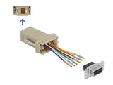 DeLOCK 66759 kabel kønsskifter D-Sub 9 pin RJ12 Grå
