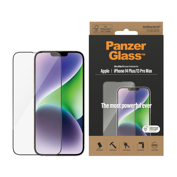 PanzerGlass ® Skærmbeskyttelse iPhone 14 Plus | 13 Pro Max | Ultra-Wide Fit
