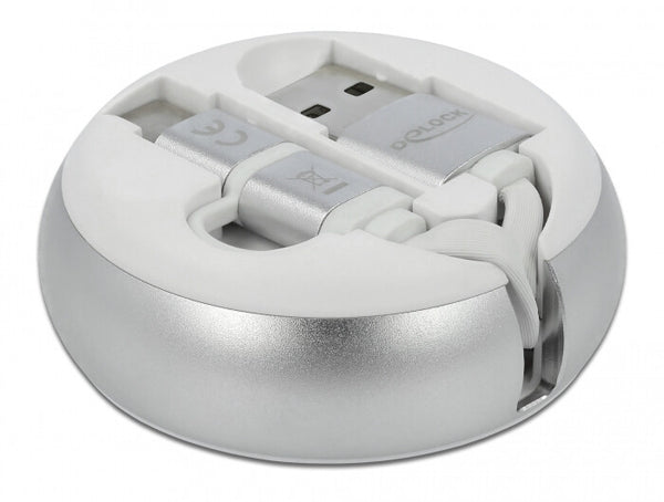 DeLOCK 85821 USB-kabel USB 2.0 0,92 m USB A USB C/Micro-USB B Sølv, Hvid