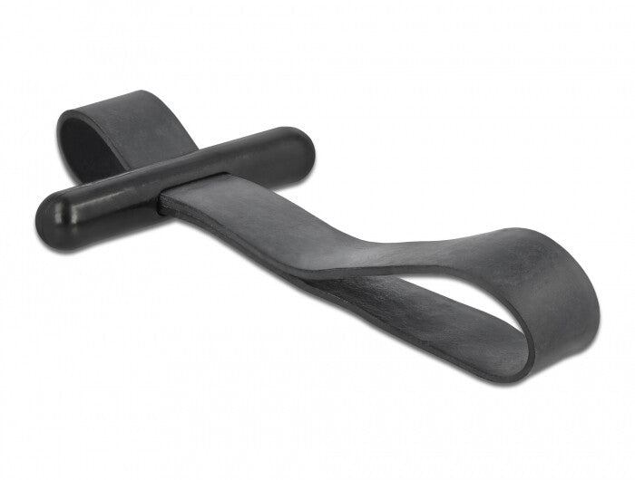 DeLOCK Kabelbinder mit Gummischlaufe schwarz kabelsamler Gummi Sort
