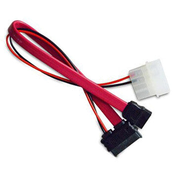 Akasa AK-CB050 SATA-kabel 0,2 m Molex (4-pin) Rød