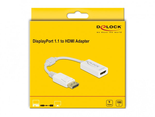 DeLOCK 61015 videokabel adapter 0,15 m DisplayPort HDMI Type A (Standard) Hvid