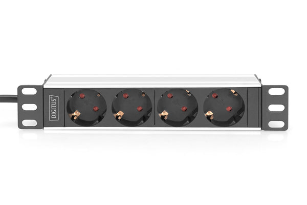 Digitus DN-95418 strømforsyningsenhed (PDU) 4 AC stikkontakt(er) 0U/1U Sort