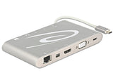 DeLOCK 87298 dockingstation USB 3.2 Gen 1 (3.1 Gen 1) Type-C Sølv