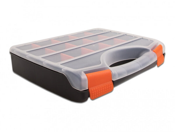 DeLOCK 18418 opbevaringskasse Opbevaringsboks Rektangulær Plast Sort, Orange