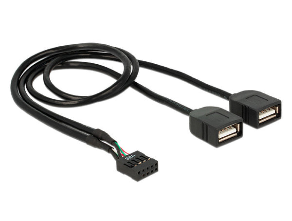 DeLOCK 83823 USB-kabel USB 2.0 0,4 m 2 x USB A 0,48 Gbit/sek. Sort