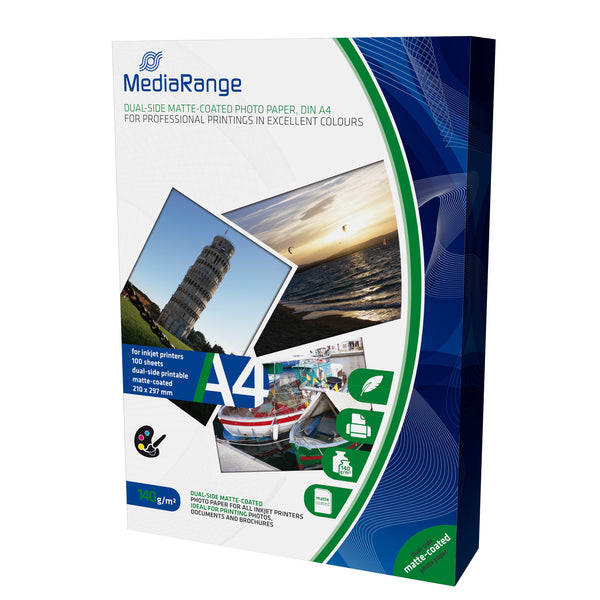 MediaRange MRINK111 fotopapir A4 Hvid Mat