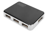 Digitus DA-70220 interface hub USB 2.0 Mini-B 480 Mbit/s Sort, Sølv