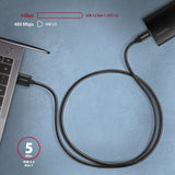 Axagon BUCM3-AM10AB USB-kabel USB 3.2 Gen 1 (3.1 Gen 1) 1 m USB C USB A 5 Gbit/sek. Sort