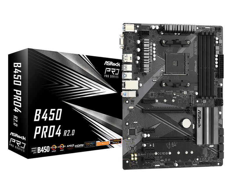 Asrock B450 Pro4 R2.0 AMD B450 Stik AM4 ATX