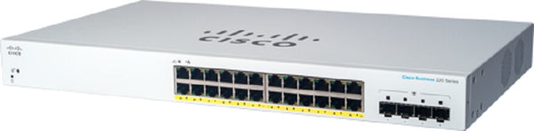 Cisco CBS220-24P-4G Administreret L2 Gigabit Ethernet (10/100/1000) Strøm over Ethernet (PoE) 1U Hvid