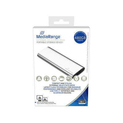 MediaRange MR1102 ekstern solid state driver 480 GB USB Type-C 3.2 Gen 2 (3.1 Gen 2) Sølv