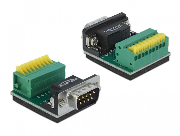 DeLOCK 66321 kabelsamler 1 x serial Sub-D 9, 1 x 9 pin Sort, Grøn, Sølv, Gul