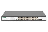 Digitus DN-95343 netværksswitch Ikke administreret Fast Ethernet (10/100) Strøm over Ethernet (PoE) 1U Sort, Sølv