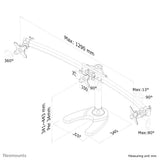 Neomounts FPMA-D700DD3 skærmbeslag og -stativer 68,6 cm (27") Skrivebord Sort