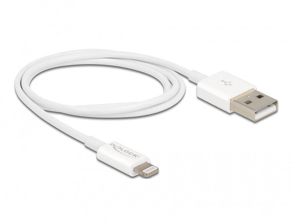 DeLOCK 83000 Lightning kabel 1 m Hvid