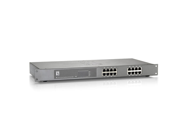 LevelOne FEP-1612W120 netværksswitch Fast Ethernet (10/100) Strøm over Ethernet (PoE) Grå
