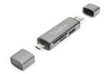 Digitus DA-70886 kortlæser USB 3.2 Gen 1 (3.1 Gen 1) Type-A/Type-C Aluminium