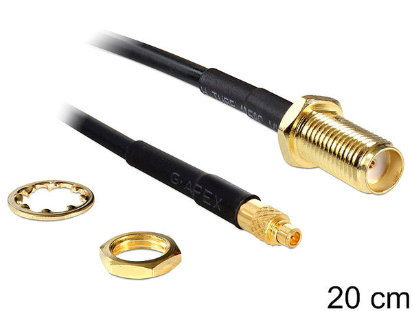 DeLOCK 88580 koaxial kabel 0,2 m SMA MMCX Sort