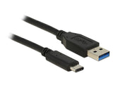 DeLOCK 1m USB3.1-C/USB3.1-A USB-kabel USB 3.2 Gen 2 (3.1 Gen 2) USB A USB C 10 Gbit/sek. Sort