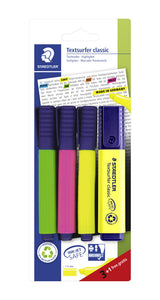 Staedtler Textsurfer classic 364 speedmarker 4 stk Mejselspids Grøn, Lyserød, Hvid