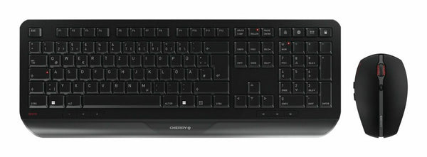 CHERRY JD-7000DE-2 tastatur Mus inkluderet Hjemme/kontor RF trådløst QWERTZ Tysk Sort