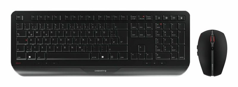 CHERRY JD-7000DE-2 tastatur Mus inkluderet Hjemme/kontor RF trådløst QWERTZ Tysk Sort