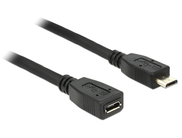 DeLOCK 0.5m USB 2.0 USB-kabel 0,5 m Micro-USB B 0,48 Gbit/sek. Sort