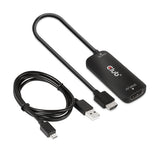 CLUB3D CAC-1335 videokabel adapter 1 m HDMI + USB DisplayPort Sort