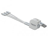 DeLOCK 85850 USB-kabel USB 2.0 0,98 m USB A USB C/Micro-USB B/Lightning Sølv, Hvid