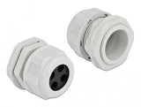 DeLOCK 60384 kabelforskruning Grå Plast 2 stk