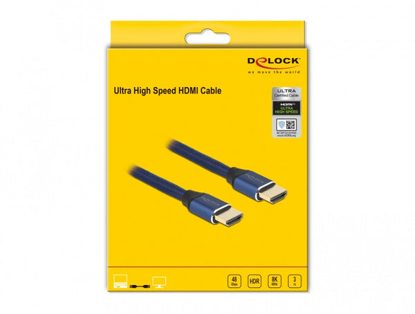 DeLOCK 85448 HDMI-kabel 3 m HDMI Type A (Standard) Blå