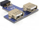 DeLOCK 9-pin 2.54 mm/2 x USB 2.0 1 x 9-pin 2.54 mm 2 x USB 2.0-A Sort, Blå, Sølv