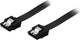 Deltaco SATA-kabel, SATA 6Gb/s, låse-clips, ret-ret, 0,7m, sort