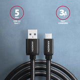Axagon BUCM3-AM15AB USB-kabel USB 3.2 Gen 1 (3.1 Gen 1) 1,5 m USB C USB A 5 Gbit/sek. Sort