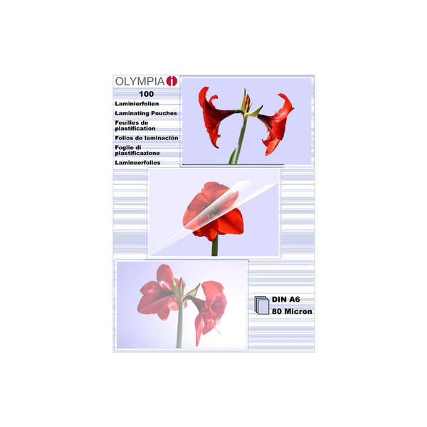Olympia 1x100 DIN A6 80 micron plastlomme 100 stk