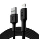 Green Cell KABGC12 Lightning kabel 2 m Sort