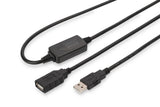 Digitus DA-73100-1 USB-kabel USB 2.0 10 m USB A 0,48 Gbit/sek. Sort