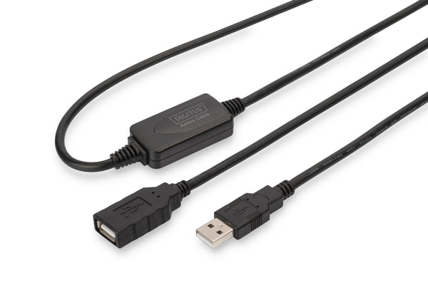 Digitus DA-73100-1 USB-kabel USB 2.0 10 m USB A 0,48 Gbit/sek. Sort