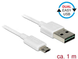 DeLOCK 84807 USB-kabel USB 2.0 1 m USB A Micro-USB B 0,48 Gbit/sek. Hvid