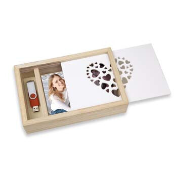 ZEP LOVE BOX USB Opbevaringsboks Rektangulær Træ Hvid, Træ