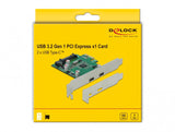 DeLOCK PCI Express x1 Card to 2 x external SuperSpeed USB (USB 3.2 Gen 1) USB Type-C™ female interface-kort/adapter Intern USB 3.2 Gen 1 (3.1 Gen 1)