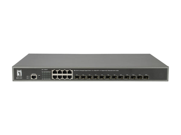 LevelOne GTL-2091 Administreret L3 Gigabit Ethernet (10/100/1000) Grå