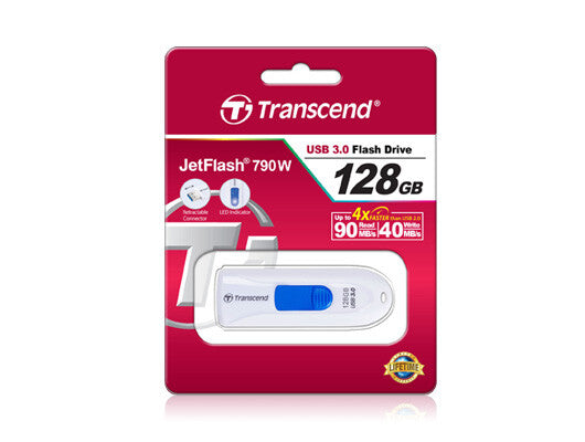 Transcend JetFlash 790 128GB USB-nøgle USB Type-A 3.2 Gen 1 (3.1 Gen 1) Hvid