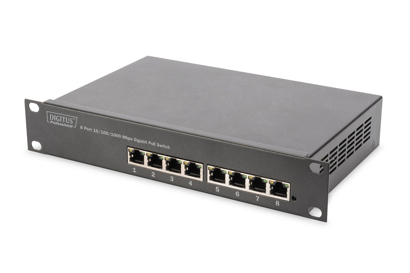 Digitus DN-95317 netværksswitch Ikke administreret Gigabit Ethernet (10/100/1000) Strøm over Ethernet (PoE) Grå