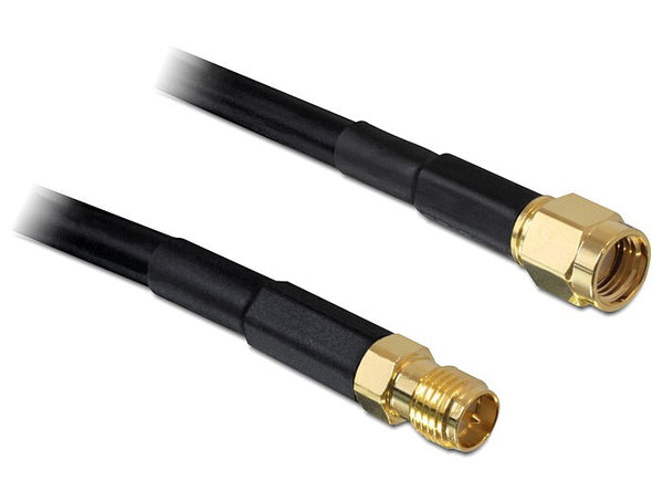DeLOCK 15m CFD200 koaxial kabel RP-SMA Sort